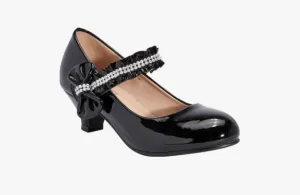 Truffle Collection Girls Black Belly Party Shoes
