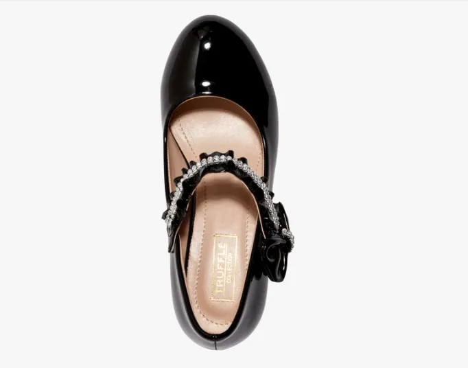 Truffle Collection Girls Black Belly Party Shoes
