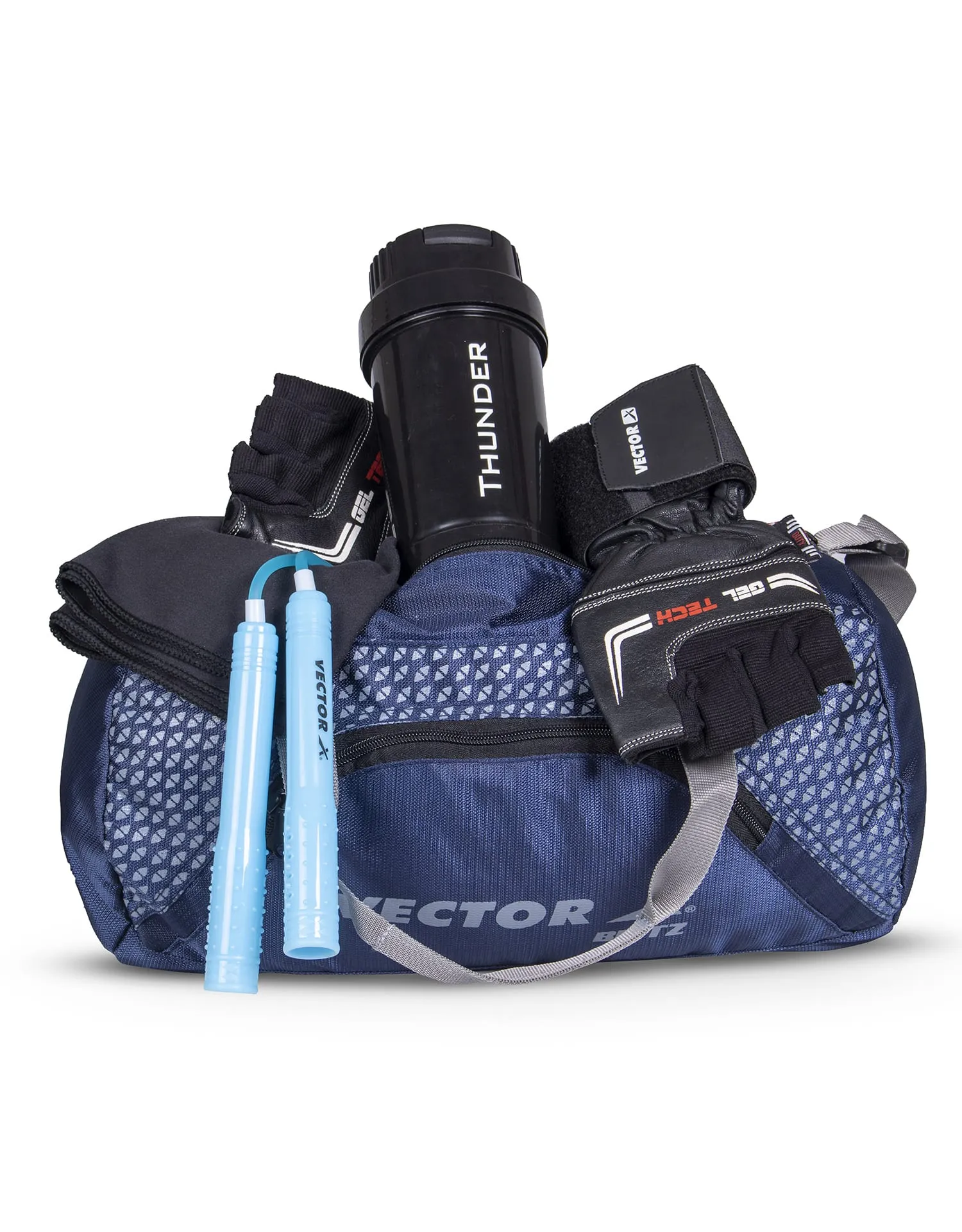 VECTOR X Polyester Blitz Gym Bag II Shoulder bag II Luggage Bag II Sports Bag (Grey-Orange) 13.5 L