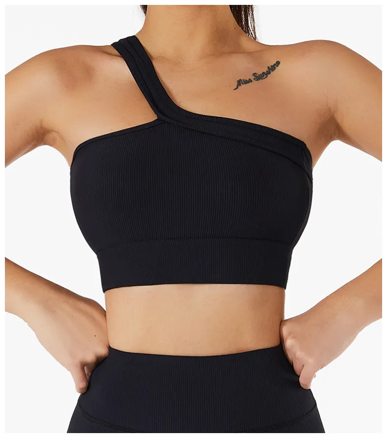 Wholesale Women's One Shoulder Sports Bra