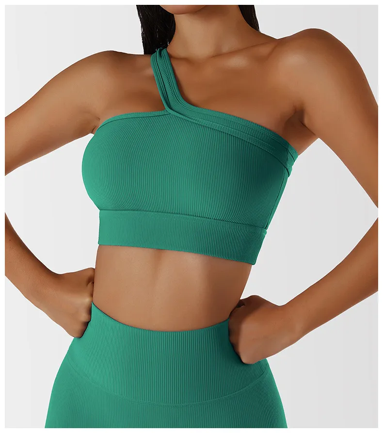 Wholesale Women's One Shoulder Sports Bra