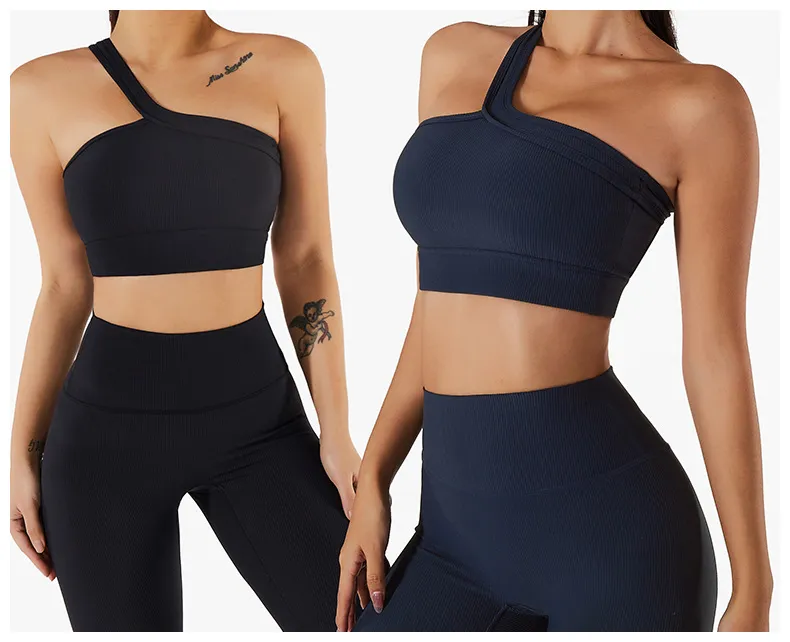 Wholesale Women's One Shoulder Sports Bra