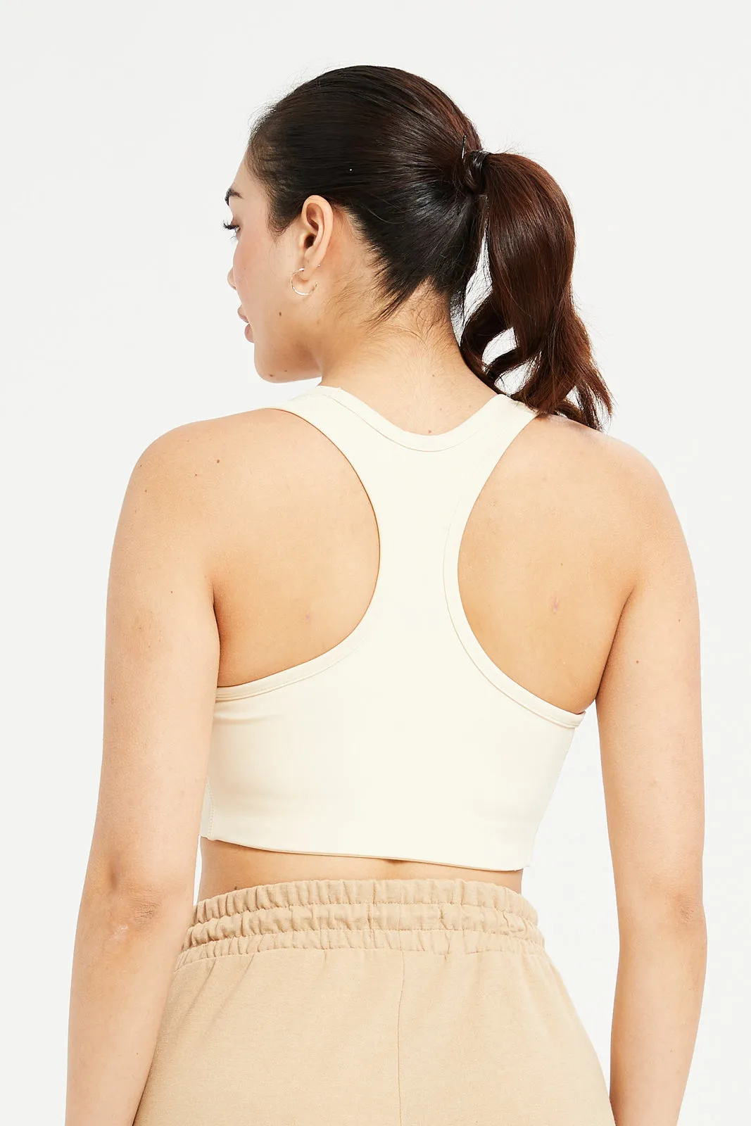 Women Ivory Padded Fashion Sports Bra