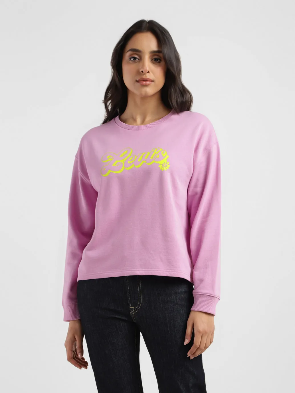 Women's Graphic Print Crew Neck Sweatshirt
