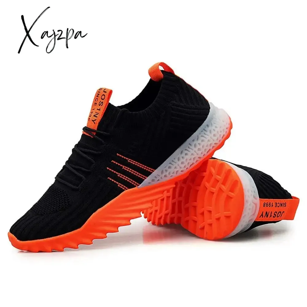 Xajzpa - Plus Size Light Weight  Mesh Men Sport Shoes Women Sneakers Man Black Orange Breathable Running Shoes Men's Sports Gym