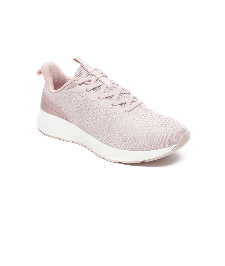 XTEP Textured Pattern Laceup Dynamic Foam Running Shoes for Women- Dynamic Foam (Honeycomb Rebounding Cushioning)- Breathable Jacquard Upper- TPU Heel for Support