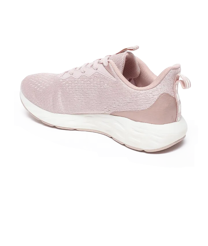 XTEP Textured Pattern Laceup Dynamic Foam Running Shoes for Women- Dynamic Foam (Honeycomb Rebounding Cushioning)- Breathable Jacquard Upper- TPU Heel for Support