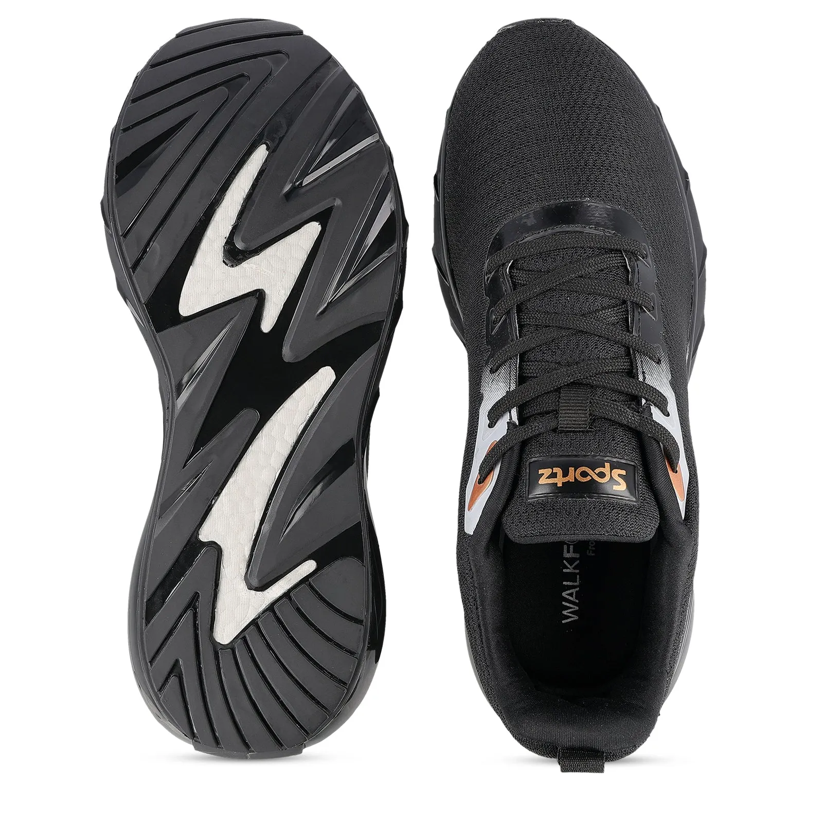 ZYLOK Men's Lace-up Sports Shoe - Black Gold